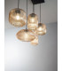 Gillis Cluster Pendant Ceiling Light Amber Glass E27-3