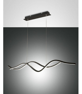 Sinuo LED Integrated Pendant Ceiling Light Light Black Glass-1