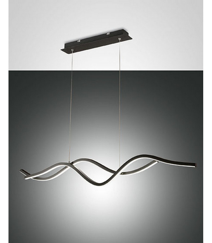 Sinuo LED Integrated Pendant Ceiling Light Light Black Glass-1