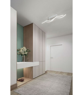 Sinuo Integrated LED Semi Flush Light White Glass-2