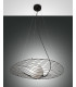 Homa Wire Frame Pendant Ceiling Light Black Glass E27-1