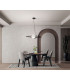 Homa Wire Frame Pendant Ceiling Light Black Glass E27-3