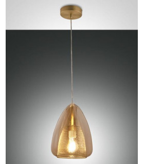 Britton Dome Pendant Ceiling Lights Amber Glass E27