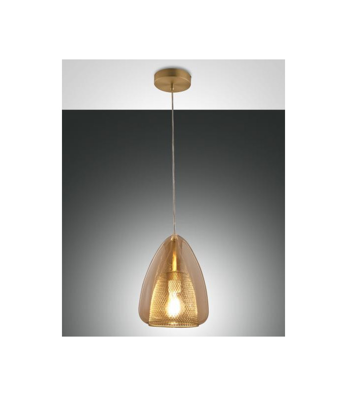 Britton Dome Pendant Ceiling Lights Amber Glass E27