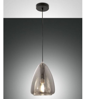 Britton Dome Pendant Ceiling Lights Transparent Grey Glass E27
