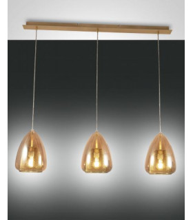 Britton Straight Bar Pendant Ceiling Light Amber Glass E27-1