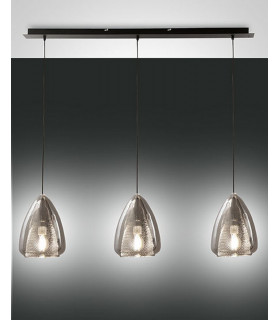 Britton Straight Bar Pendant Ceiling Light Transparent Grey Glass E27-1