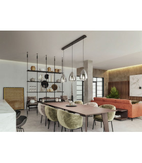Britton Straight Bar Pendant Ceiling Light Transparent Grey Glass E27-2