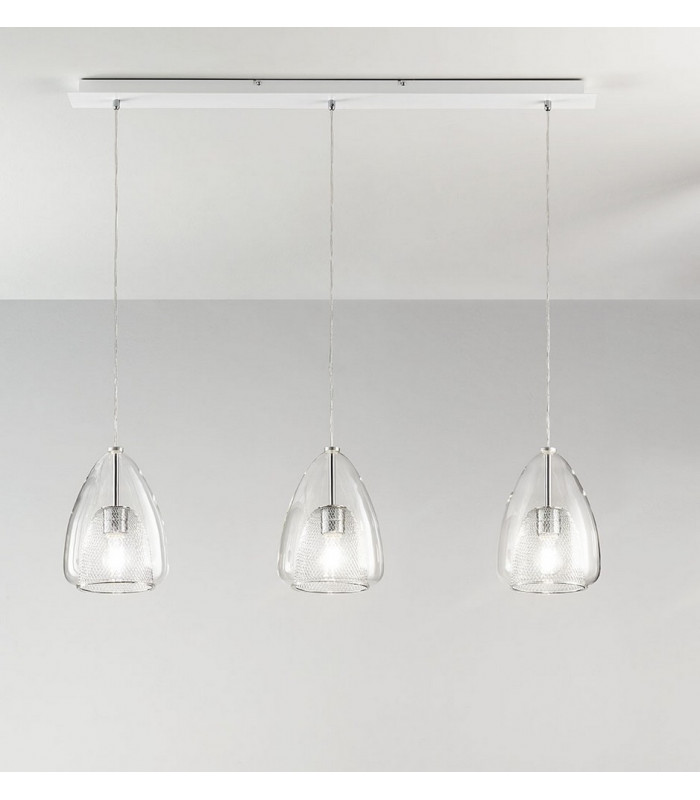 Britton Straight Bar Pendant Ceiling Light Transparent Glass E27-2