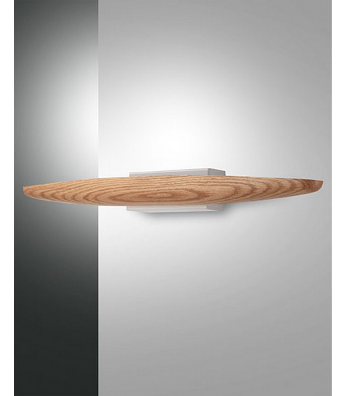 Ribot Integrated LED Wall Light Oak Glass-1