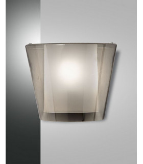 Viki Wall Uplight Transparent Grey Glass E27