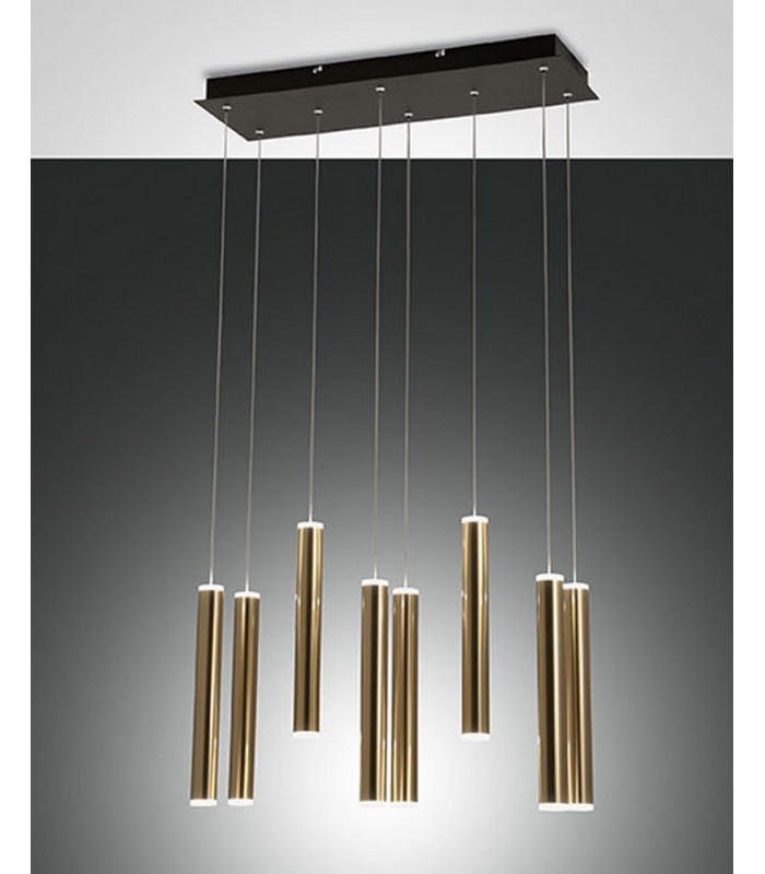 Prado LED Cluster Pendant Ceiling Light Black / Satin Brass Glass-1
