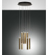 Prado LED Cluster Pendant Ceiling Light Black / Satin Brass Glass-1