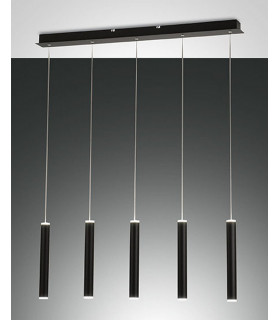 Prado LED Straight Bar Pendant Ceiling Light Black Glass-1
