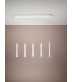 Prado LED Straight Bar Pendant Ceiling Light White Glass-2