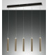Prado LED Straight Bar Pendant Ceiling Light Black / Satin Brass Glass-1