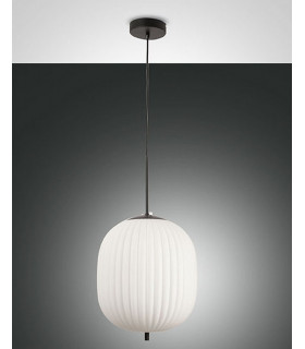 Domizia Globe Pendant Ceiling Lights Black Glass E27