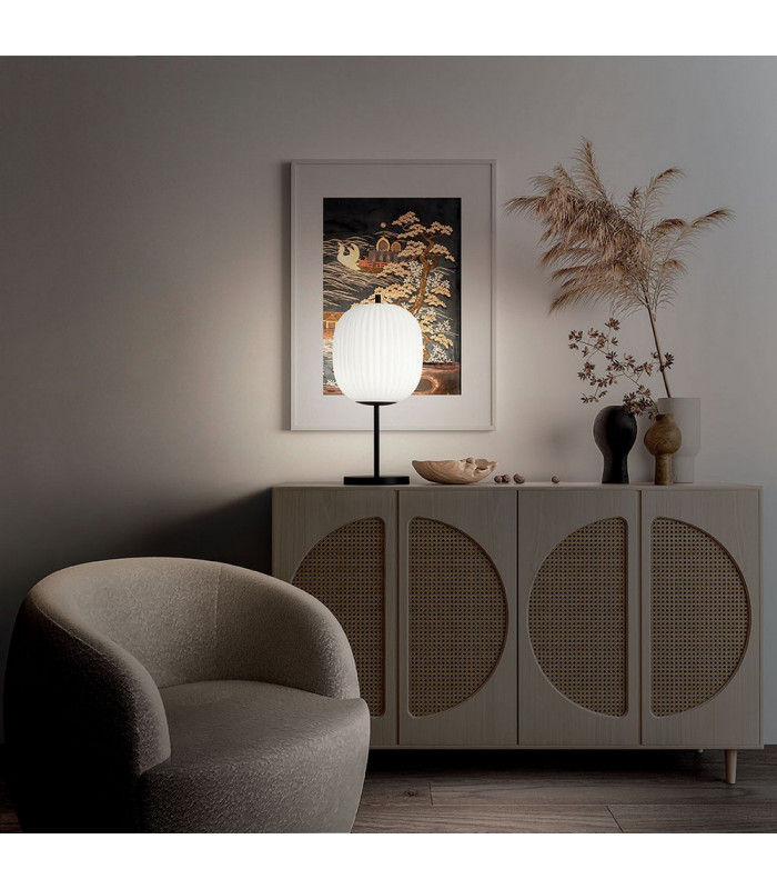 Pierre LED Globe Table Lamp Black Glass-1