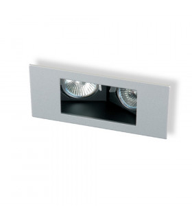 Rectangle 2 Light Recessed Downlight Aluminum