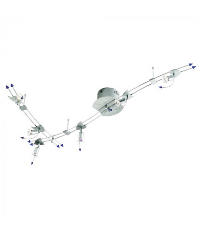 Rail-Set 6 Light Spotlight Bar Aluminum Gx5.3 Bulb