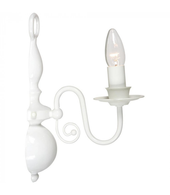Brugge Candle Wall Light Glossy White