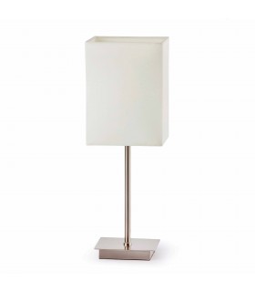 1 Light Table Lamp White, Nickel with White Shade, E27 - 1