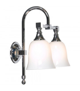 Classic 2 Light Bathroom Wall Light Chrome IP44