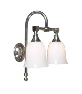 Classic 2 Light Bathroom Wall Light Satin Nickel IP44