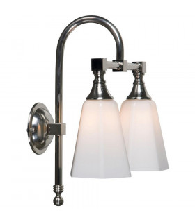 Classic 2 Light Bathroom Wall Light Satin Nickel IP44