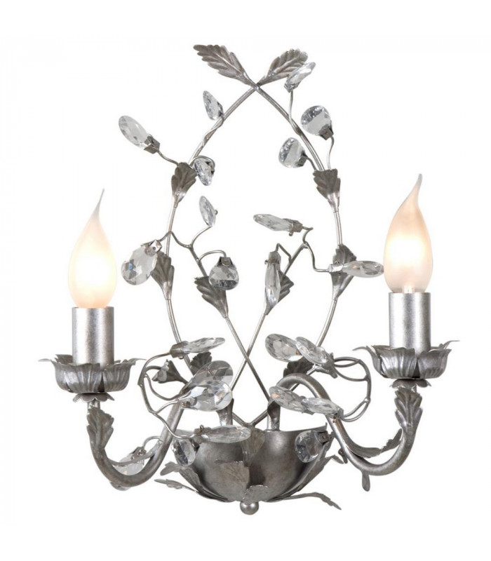 Chelange 2 Light Candle Wall Light Brushed Silver