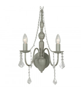 Bardini 2 Light Candle Wall Light Gray