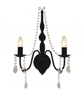 Bardini 2 Light Candle Wall Light Black