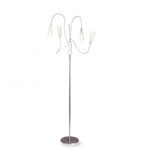 Delfino 5 Light Multi Arm Floor Lamp Satin Nickel