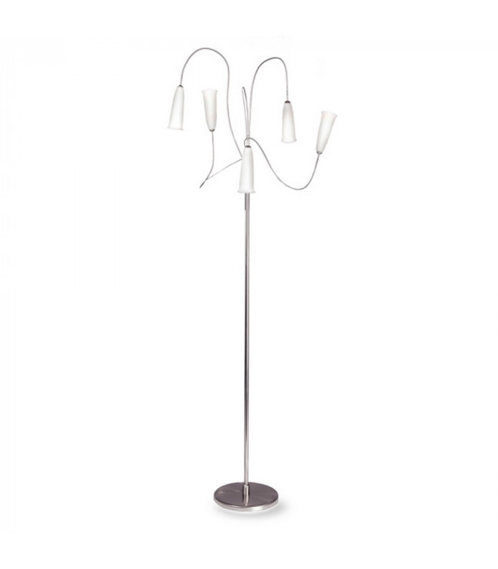Delfino 5 Light Multi Arm Floor Lamp Satin Nickel