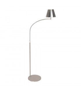Jin Floor Lamp With Tapered Shade Satin Nickel