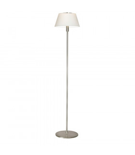 Brezil Floor Lamp With Tapered Shade Satin Nickel