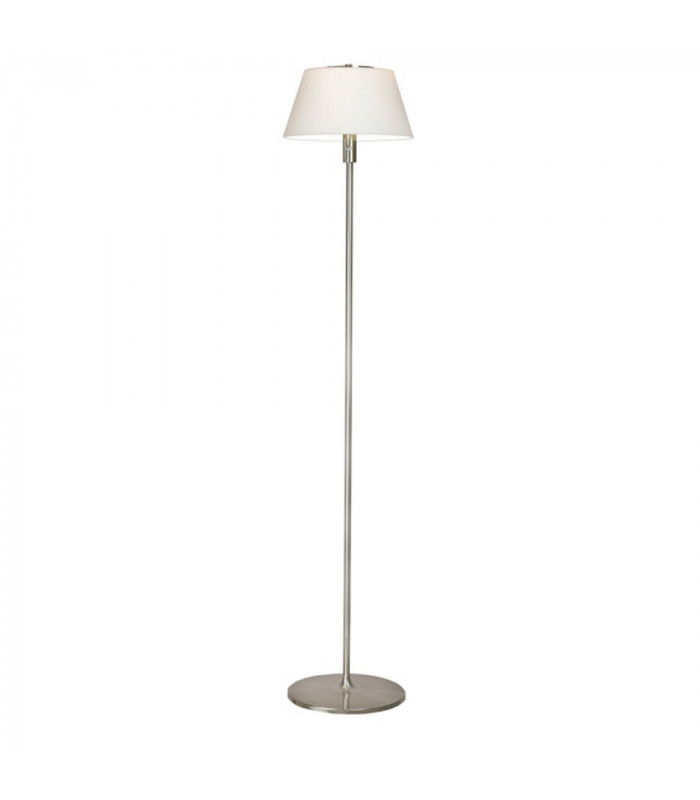 Brezil Floor Lamp With Tapered Shade Satin Nickel