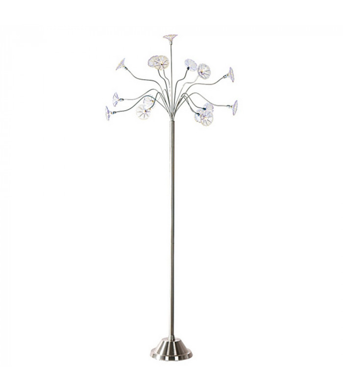 Petflow 15 Light Multi Arm Floor Lamp Satin Nickel