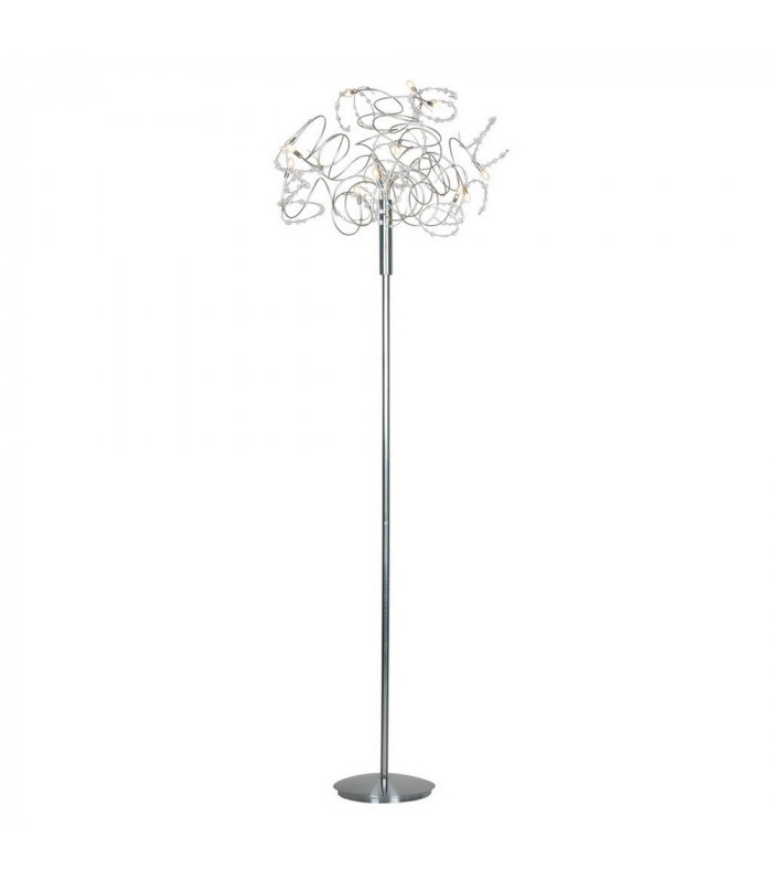 Bead Floor Lamp Satin Nickel