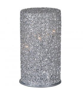 Wire Cylindrical Table Lamp Aluminum