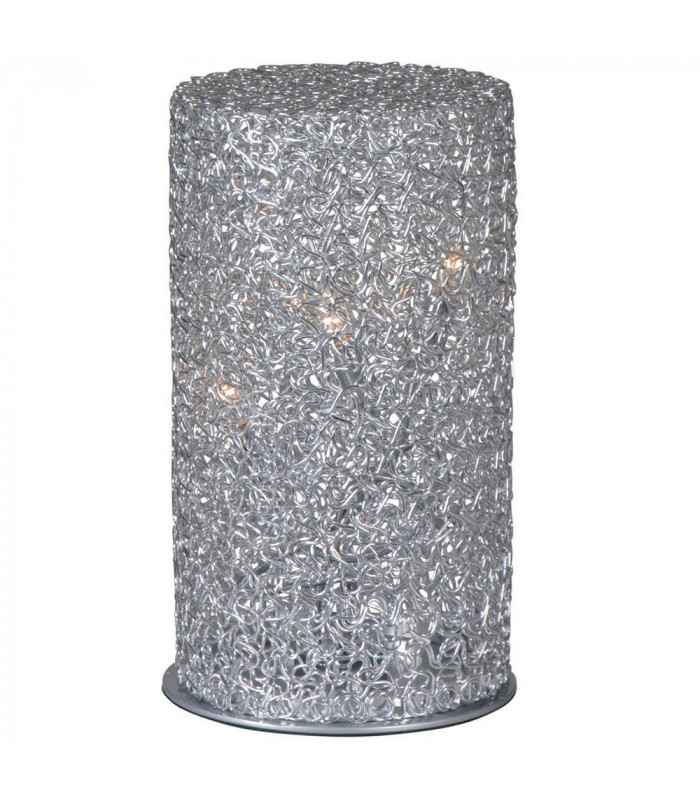 Wire Cylindrical Table Lamp Aluminum
