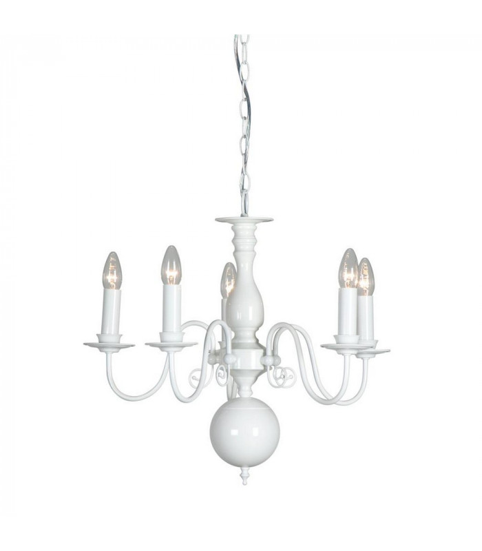 Brugge Multi Arm Chandeliers Glossy White