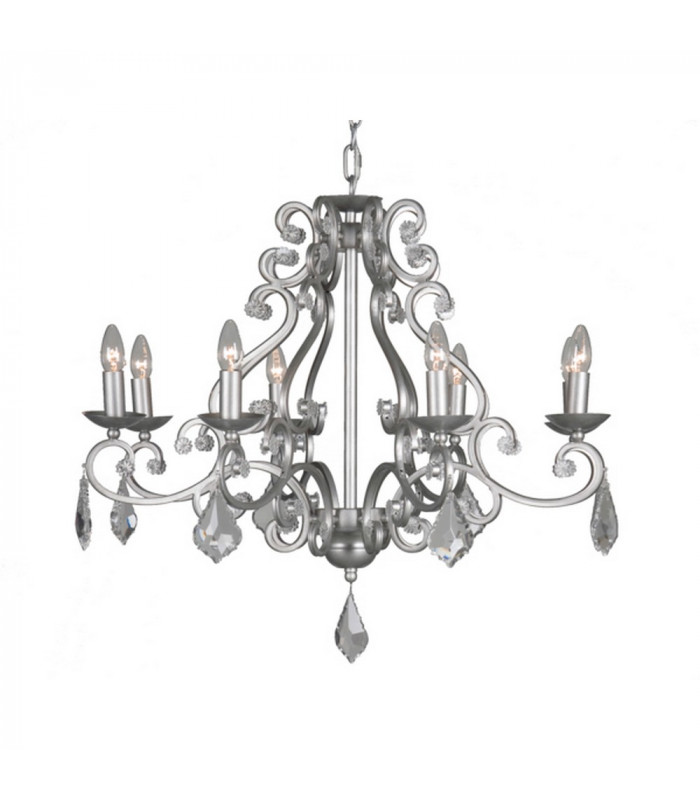 Barozzi Multi Arm Chandeliers Brushed Silver
