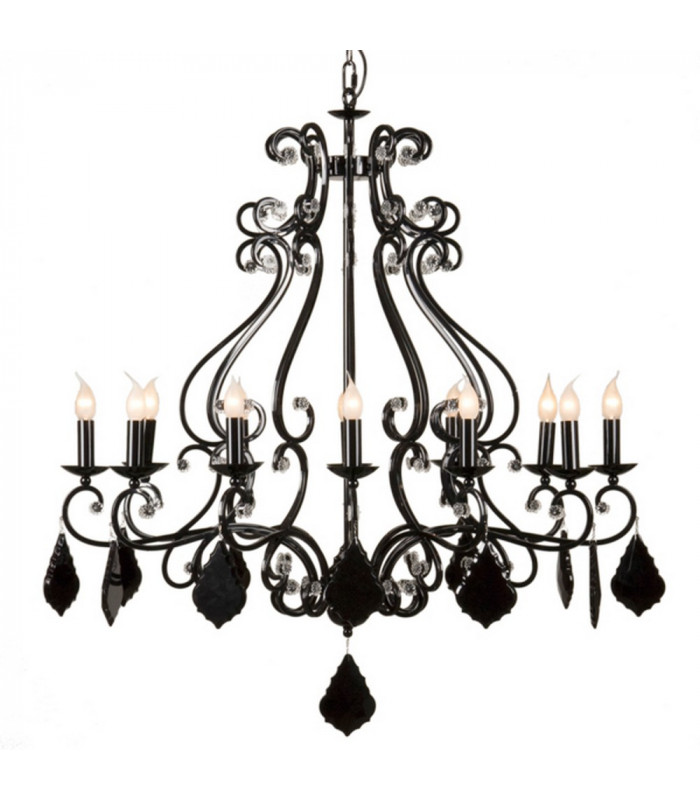 Barozzi Multi Arm Chandeliers Glossy Black