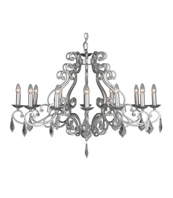 Barozzi Multi Arm Chandeliers Brushed Silver
