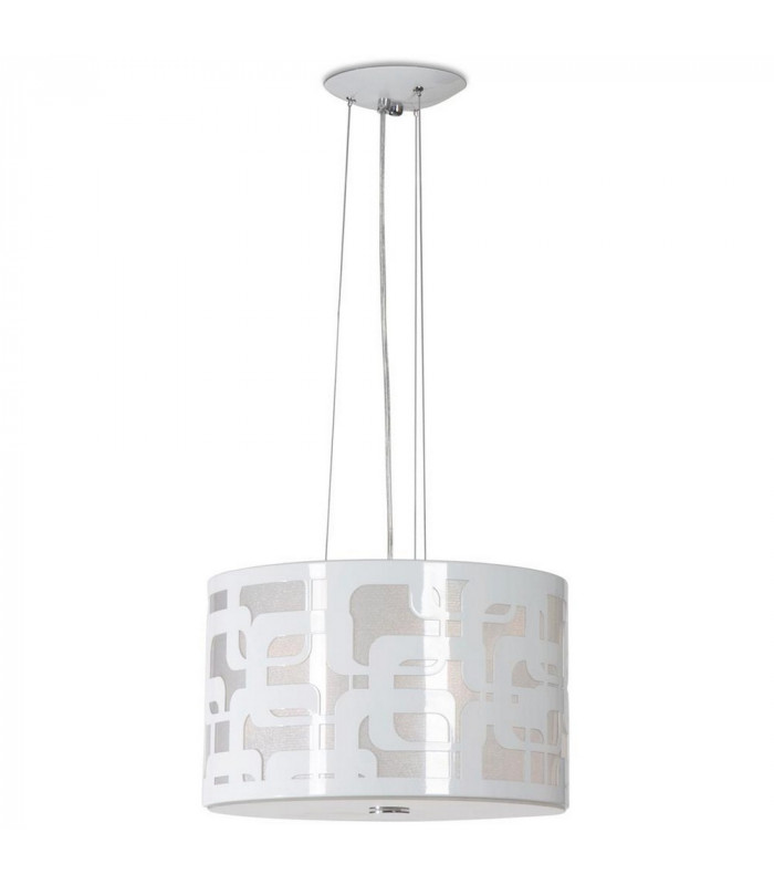 Sixti Cylindrical Pendant Ceiling Light White Metal
