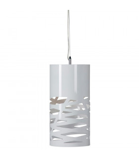 Bamboo Cylindrical Pendant Ceiling Light White