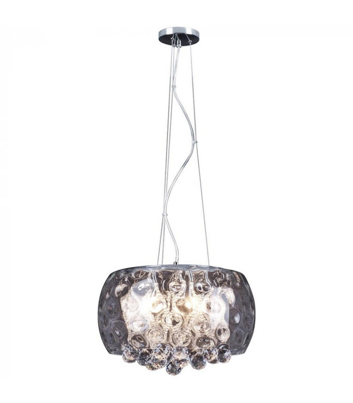 Ice Clear Cylindrical Pendant Ceiling Light Chrome