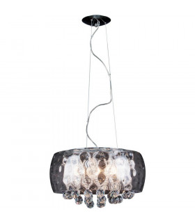 Ice Clear Cylindrical Pendant Ceiling Light Chrome