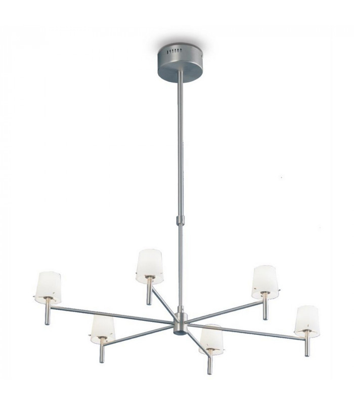 Danisch Multi Arm Pendant Ceiling Light Satin Nickel